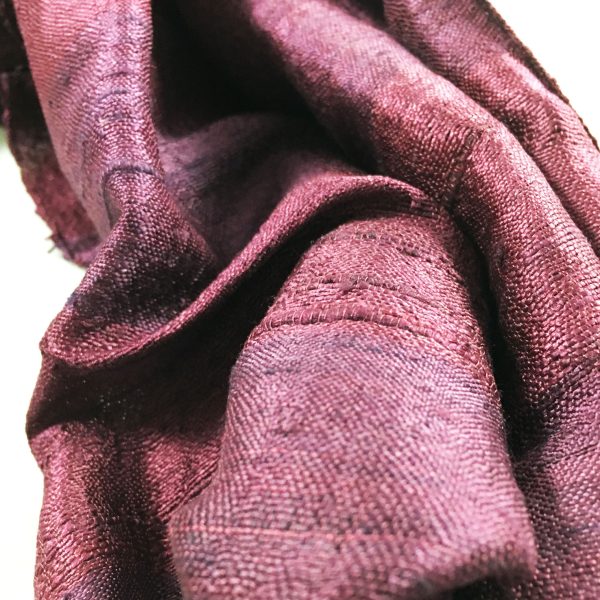 picture of wine red raw silk shawl