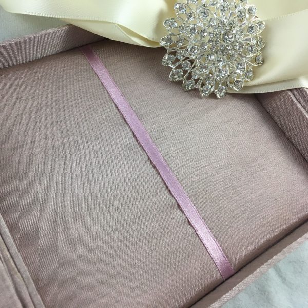 silk box with brooch