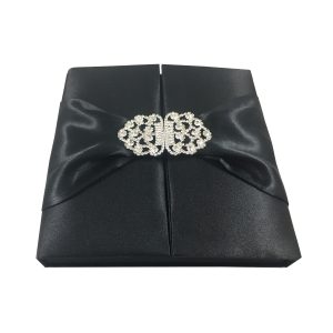 Black silk box for wedding invitations