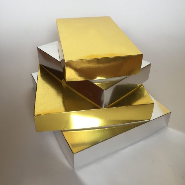metallic gold packaging boxes