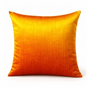 Bright orange Thai silk cushion cover from Chiang Mai, Thailand