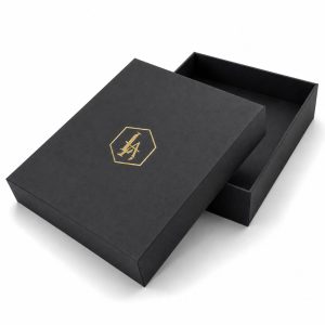 luxury matte black foil stamped rigid box