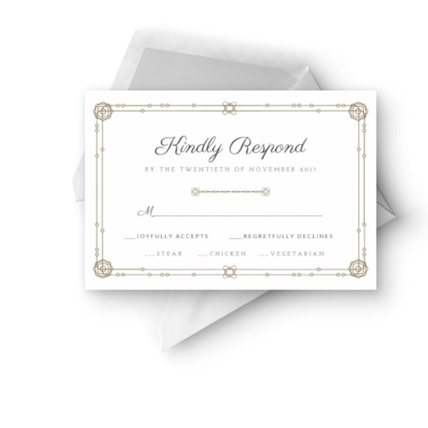 luxury rsvp wedding invitation cards
