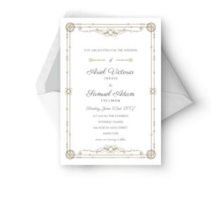 Classic border wedding invitation card