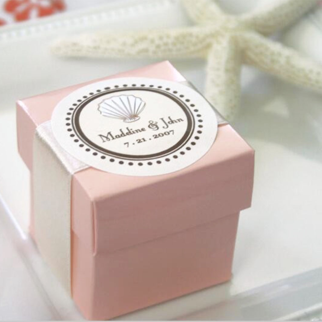 Personal Handmade Pink Paper Wedding Favour Box With Your Wedding Date &  Names Of Bride And Groom