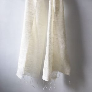 off white raw silk shawl