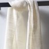 Handwoven Raw Silk Shawl In Off White Color - Image 2