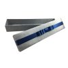 Luxury Padded Silk Scroll Box With Elegant Ribbon Embellishment In Silver Silk With Navy Blue Ribbon - Image 8
