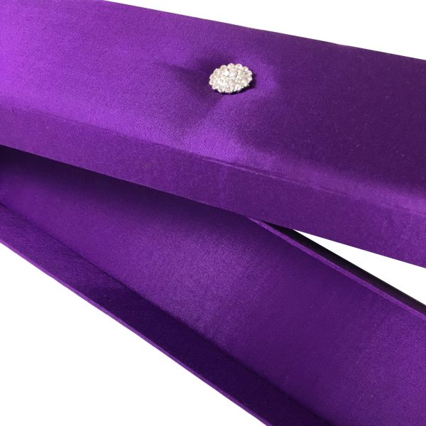 purple wedding scroll box with rhinestones