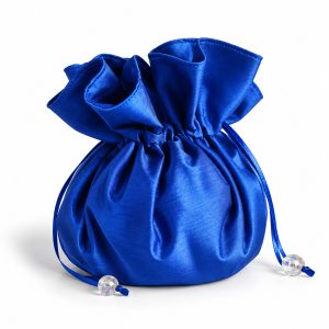 Royal blue silk drawstring bags handmade in Thailand