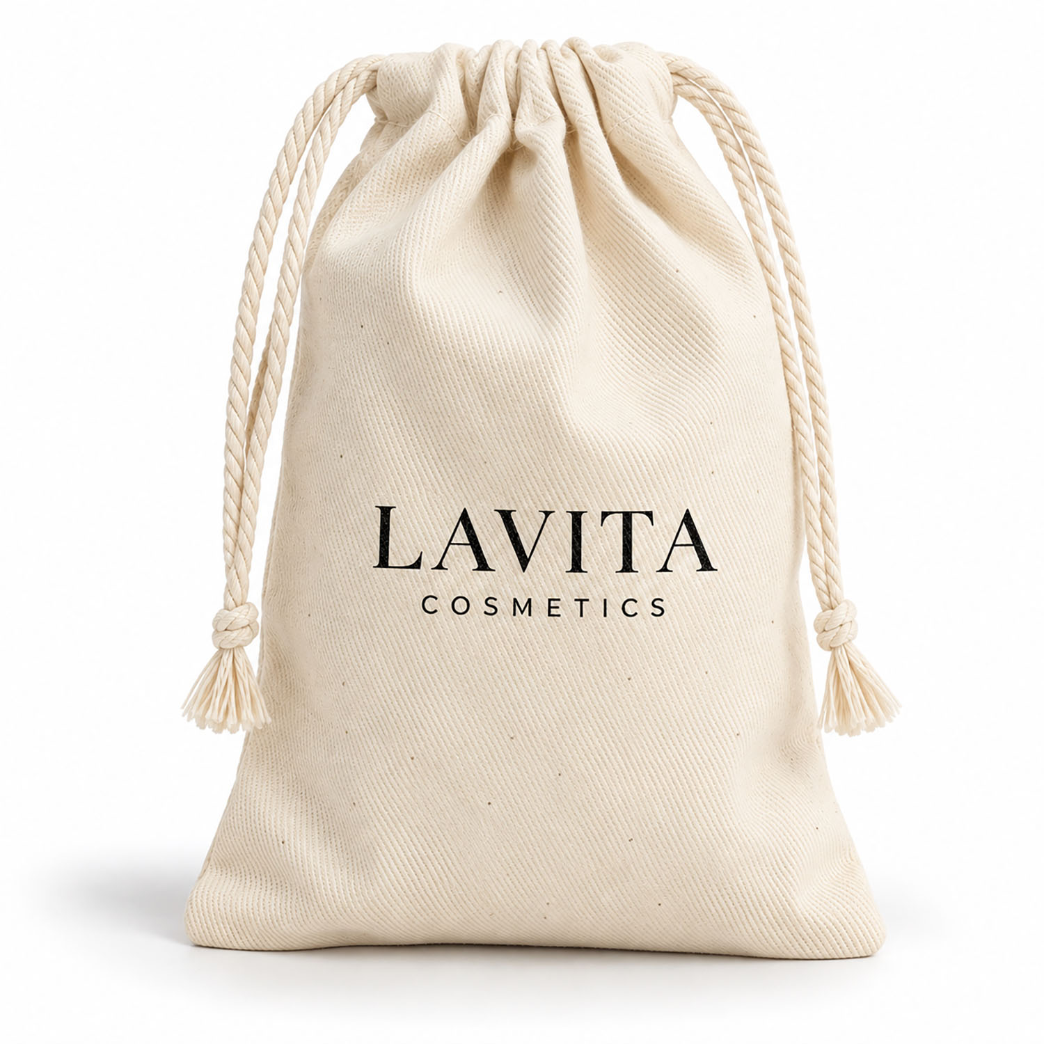 Logo Printed Drawstring Bag With 100% Cotton Fabric