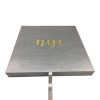 large silver foil stamped silk portfolio box