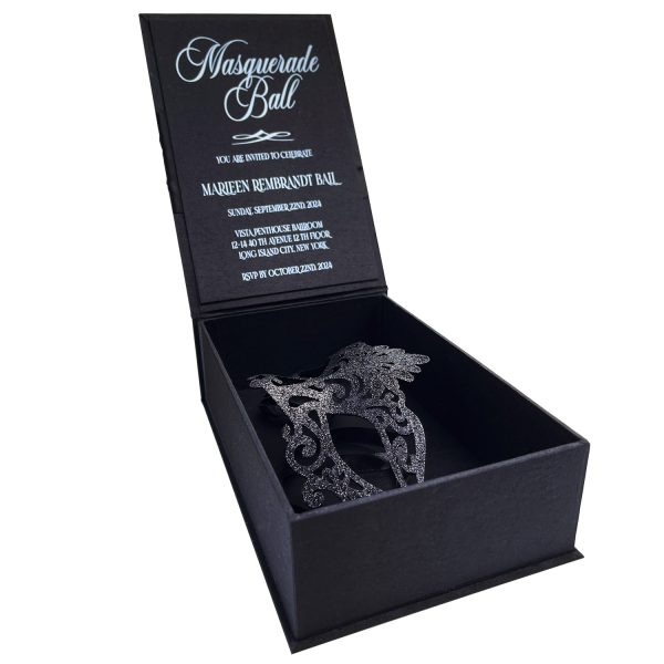 Custom made venetian masquerade invitation box