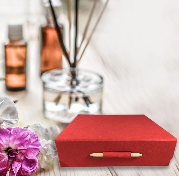 red mulberry paper gift box