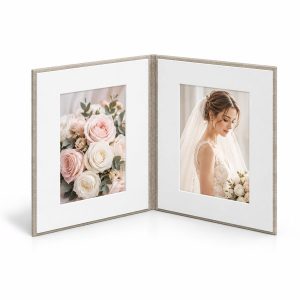 Linen photo folio, natural color for photographs, handmade product
