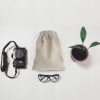 customized logo printed linen drawstring bag