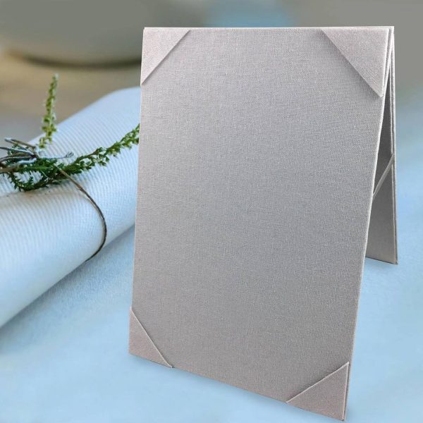Foldable linen fabric event table card holder