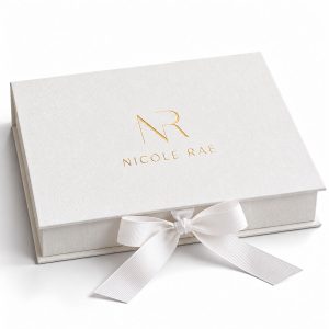white paper wedding invitation box