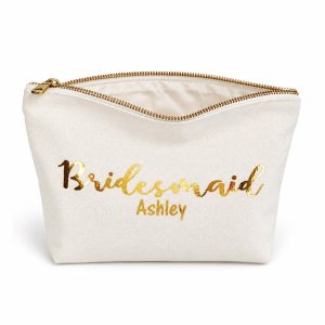 Custom Foil Printed Bridesmaid Cosmetic Gift Bags