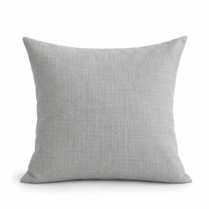 Grey linen cushion cover made from 100% natural linen fabric with premium woven texture