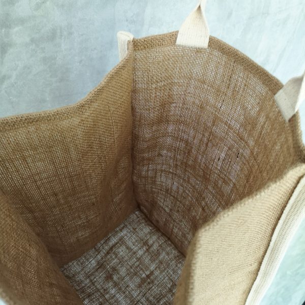 Interior of our jute shopping bag