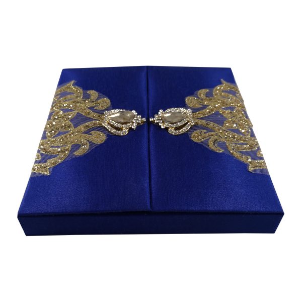 royal blue wedding box with brooch