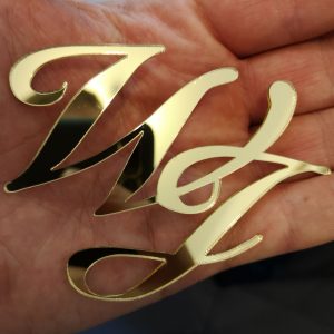 acrylic laser cut monogram for invitations