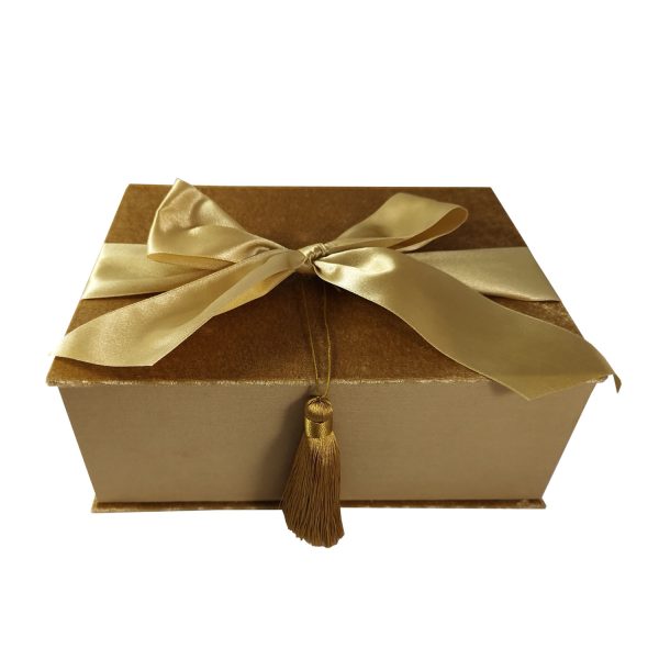Luxury golden velvet packaging box