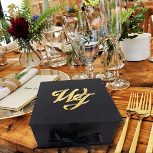 Luxury monogram wedding box