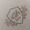 monogram embroidered linen fabric