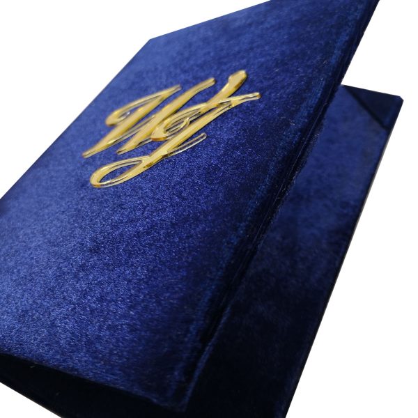navy blue velvet invitation