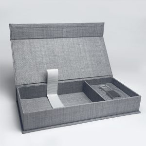 grey linen photo USB box