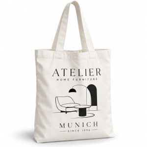 Custom Printed White Cotton Shoulder Bag