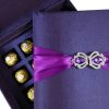 luxury silk gift box invitations with chocolate tray