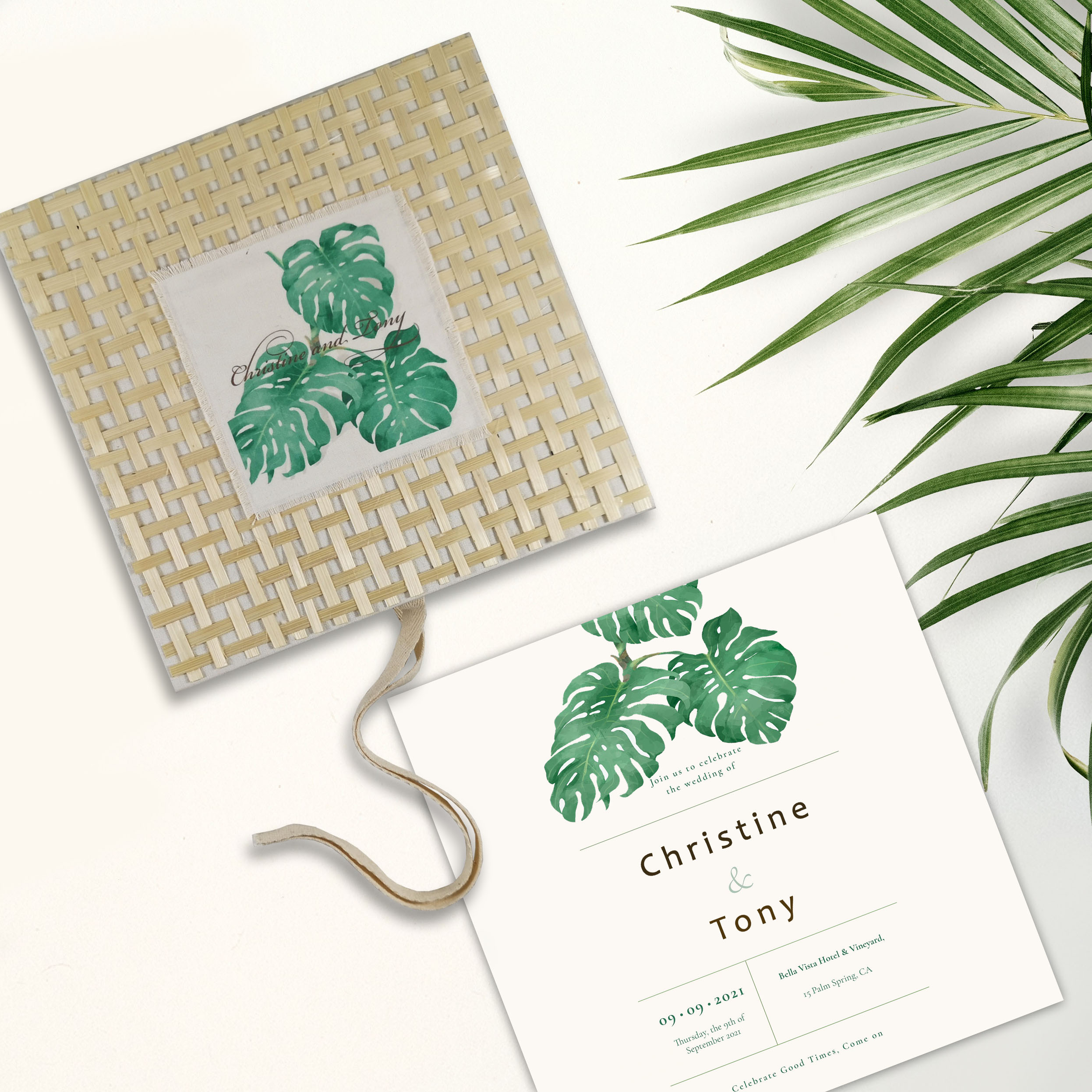 Hand Made Green Mulberry Paper Box - Luxury Wedding Invitations