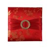 Red Chinese brocade silk invitation box