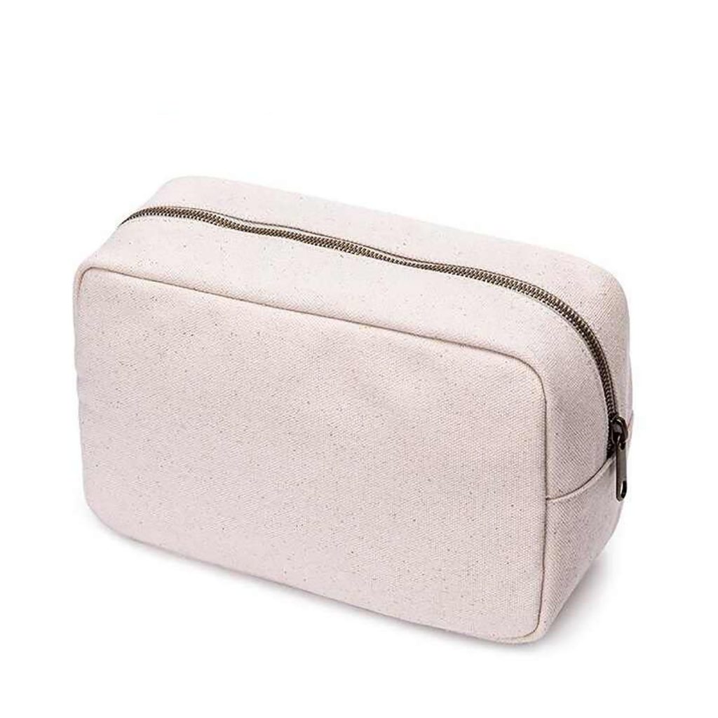 Durable 12 OZ Cotton Canvas Cosmetic Bag