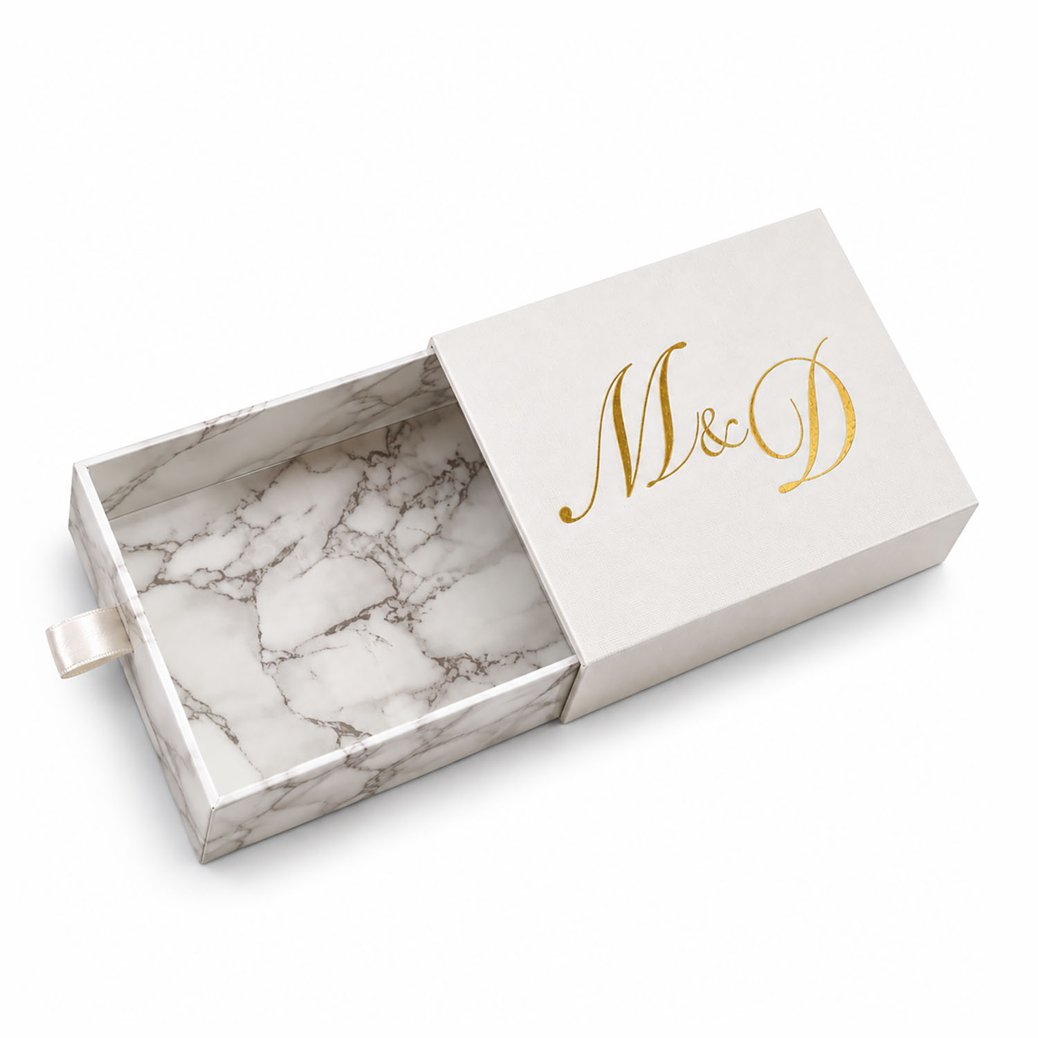 Foil Stamped Marble Drawer Box