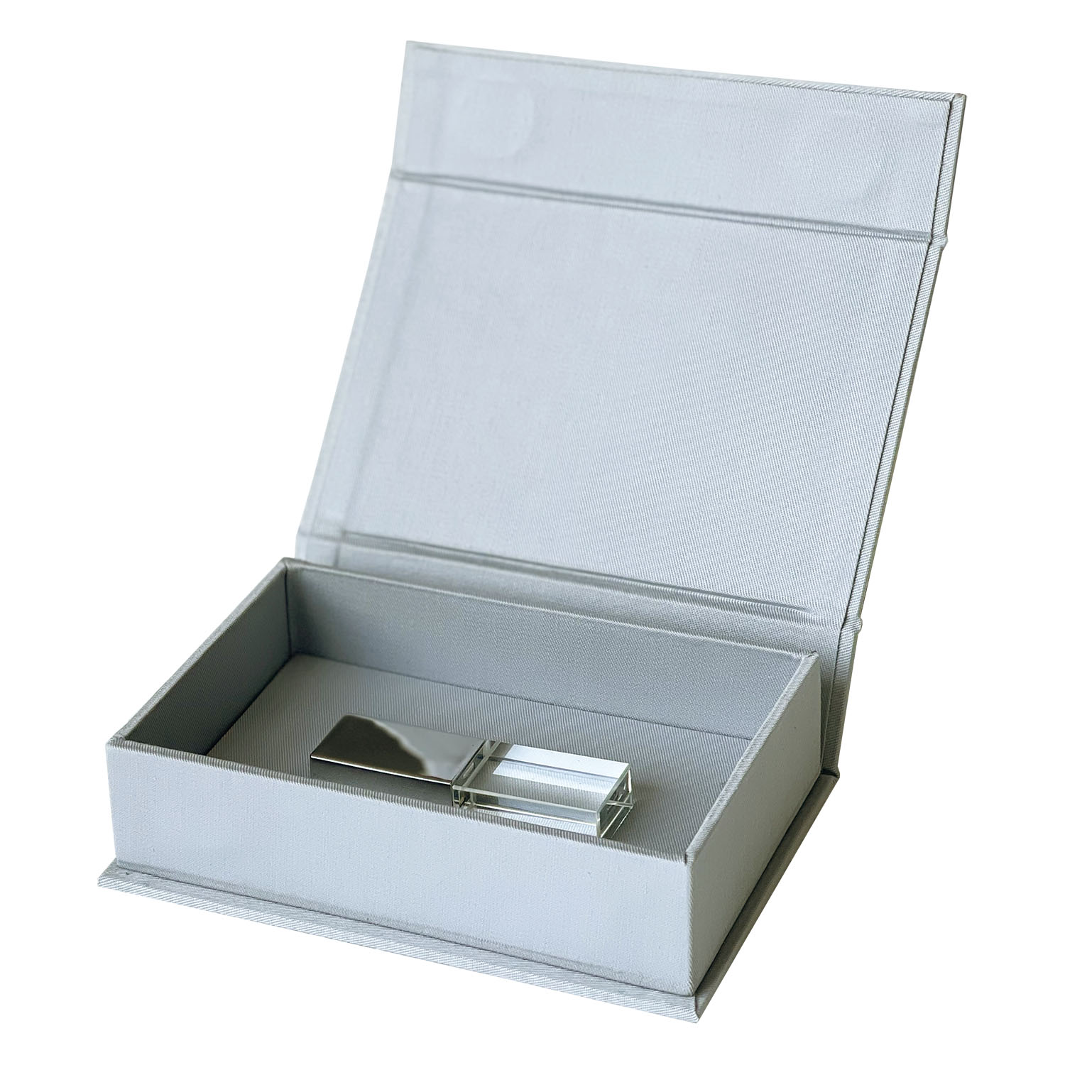 grey linen USB box