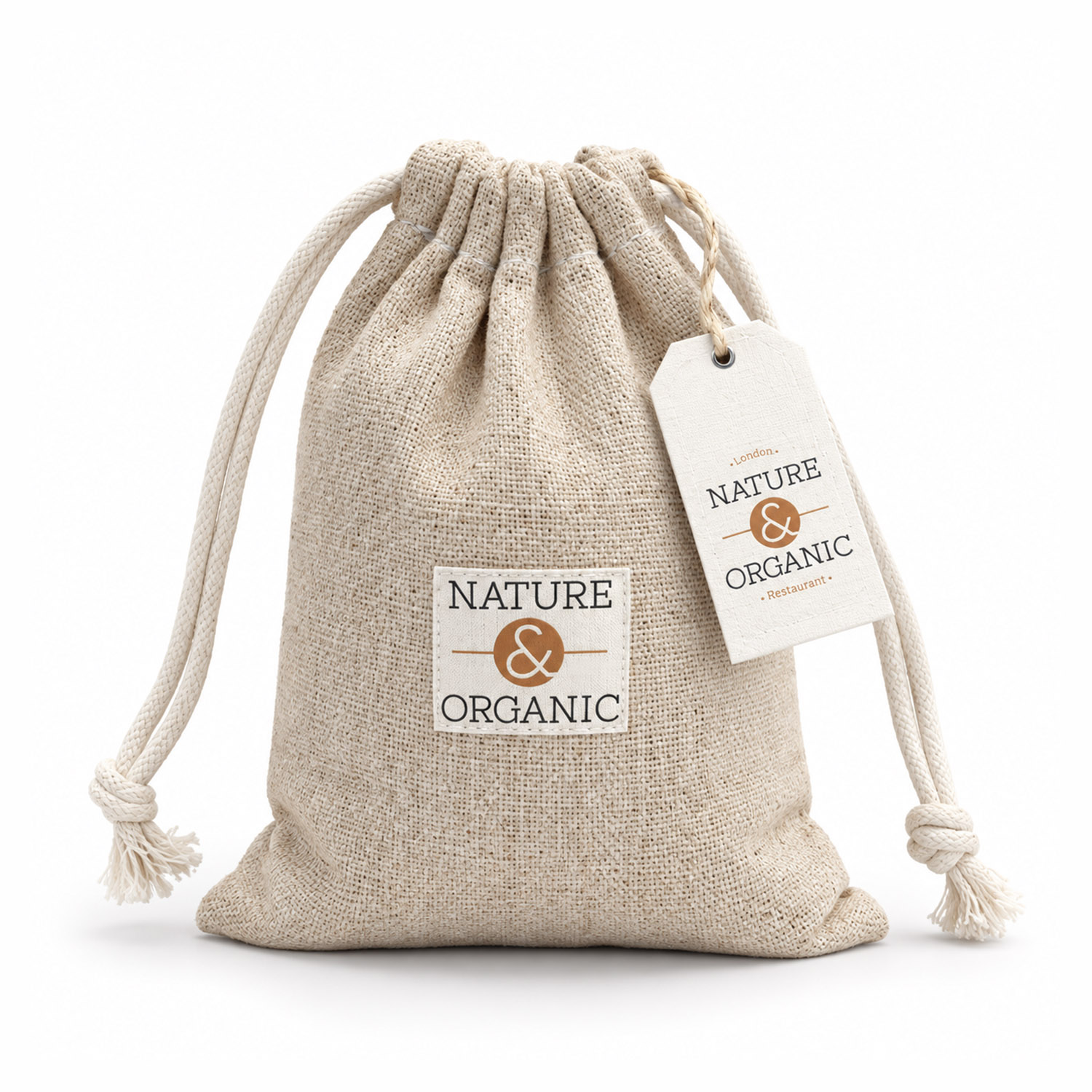 Eco-Friendly Hemp Drawstring Bags With Label