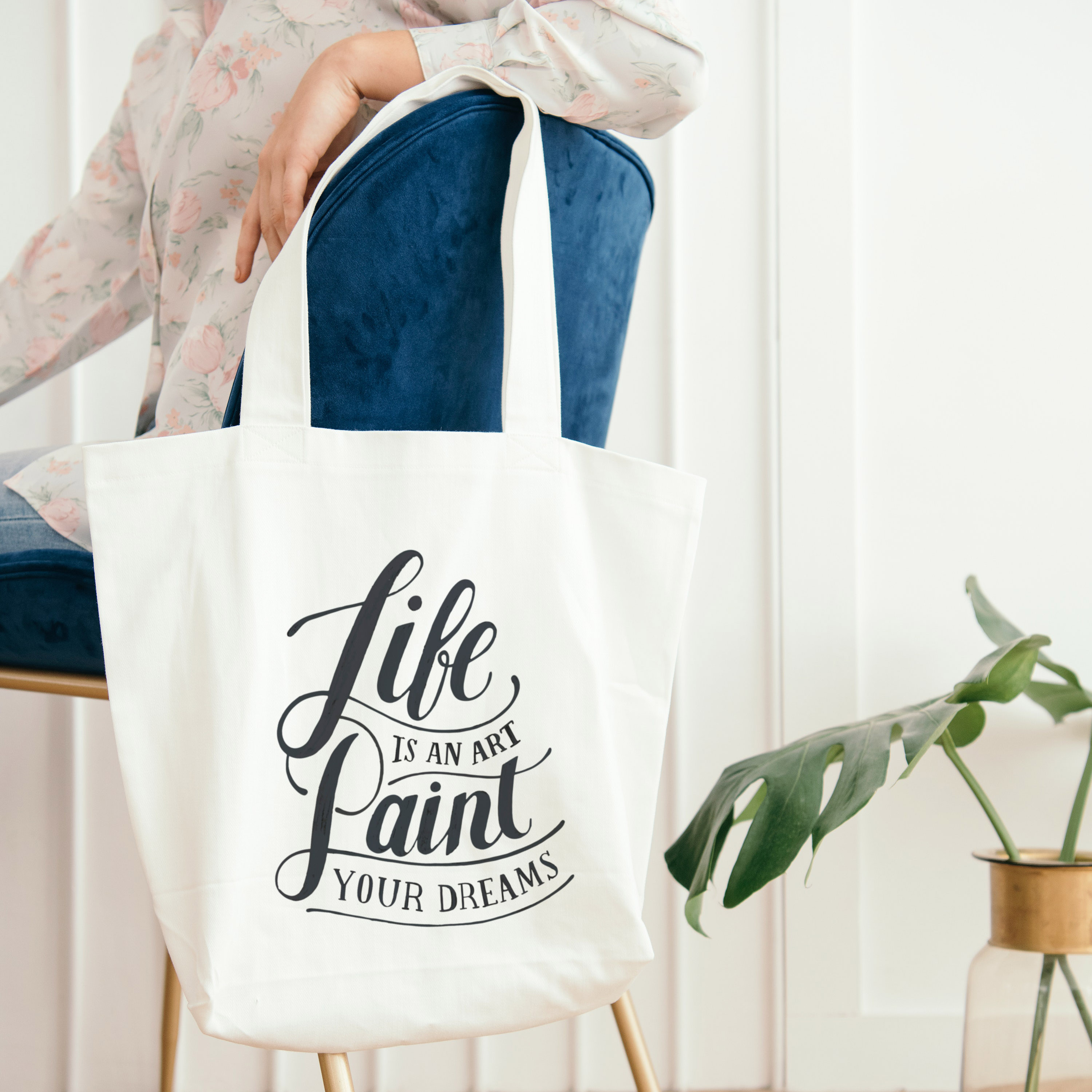 Large canvas tote bag