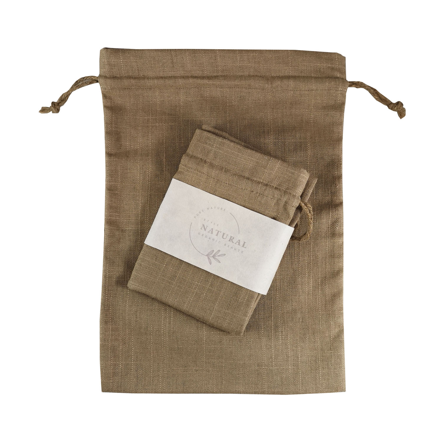 drawstring bag with hemp