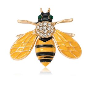 Bee rhinestone brooch
