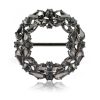 Black round crystal buckle