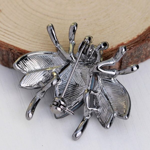 Rhinestone bug brooch