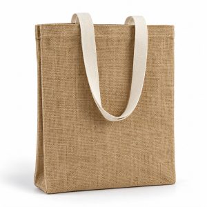 Natural Jute Tote Bag with Cotton Handles