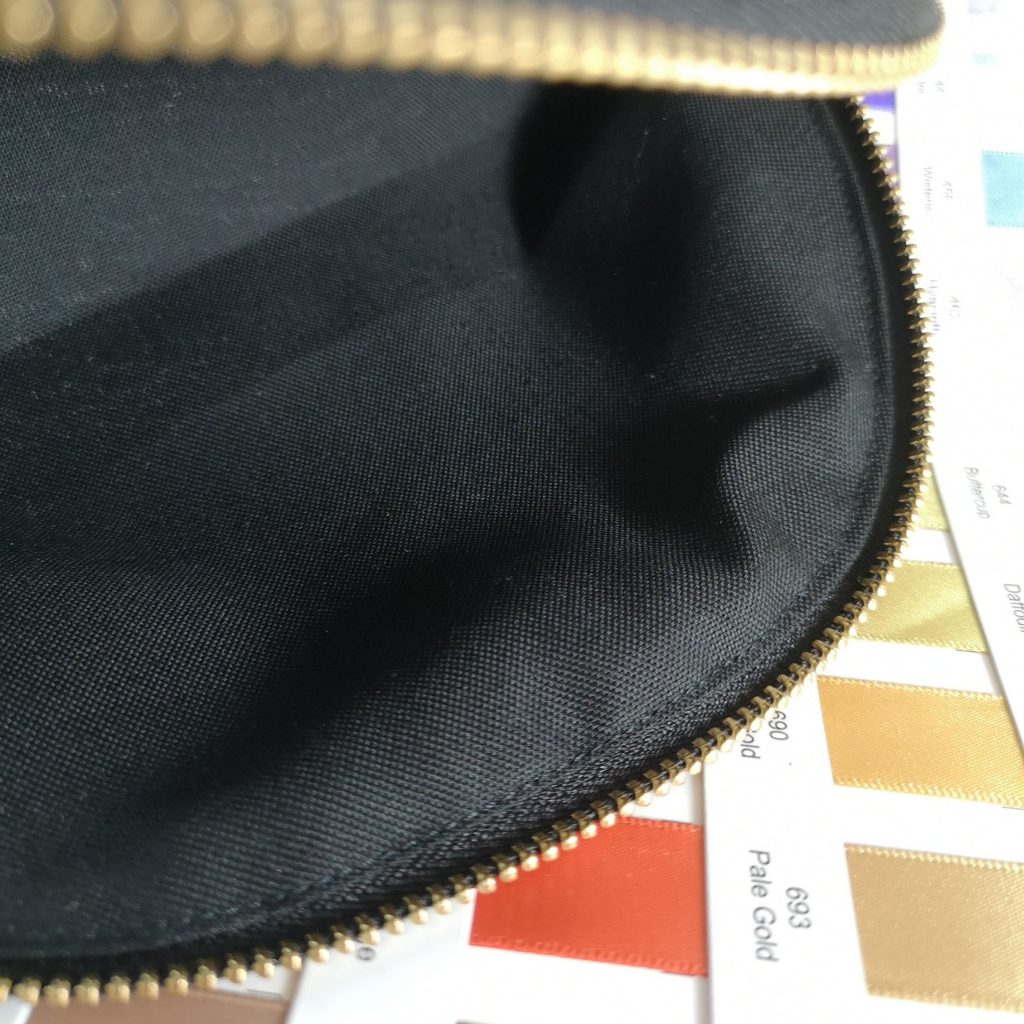 Black Thai Silk Cosmetic Bag With YKK Brand Metal Zipper