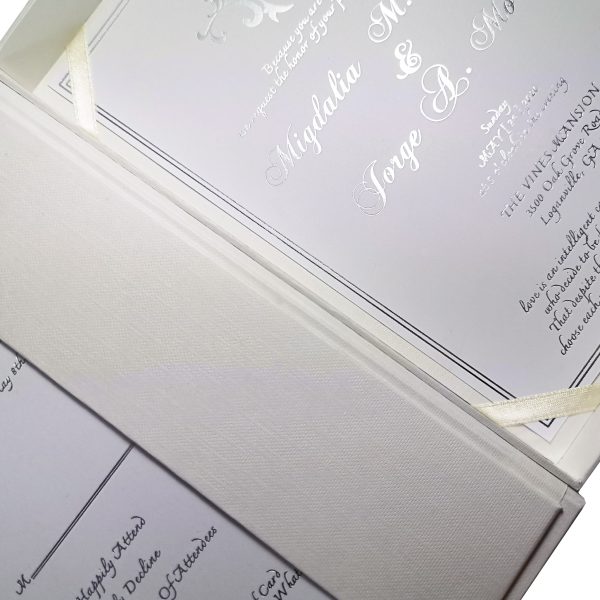 paper boxed wedding invitation