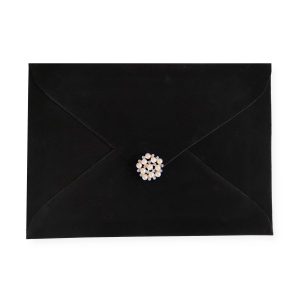 Black velvet invitation envelope