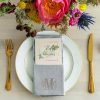 Monogram embroidered linen napkin